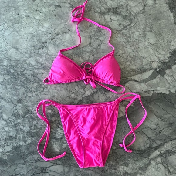 PINK Victoria's Secret Other - PINK Victoria's Secret Triangle String Two Piece Bikini Pink XS/M